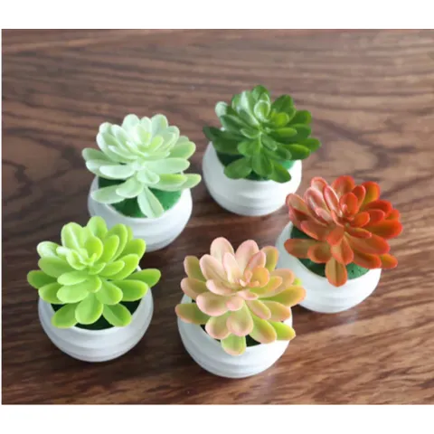 Chậu sen đá giả mini trang trí bằng nhựa kích thước 7*7.5cm