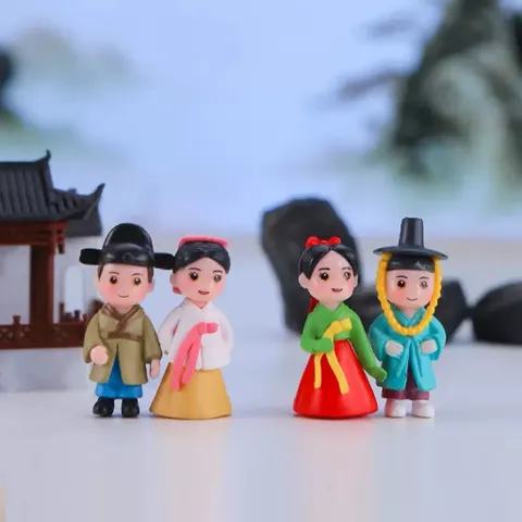 ✨ Bộ mô hình cặp đôi truyền thống mini siêu đáng yêu – decor tiểu cảnh độc đáo ✨kích thước 4*2cm
