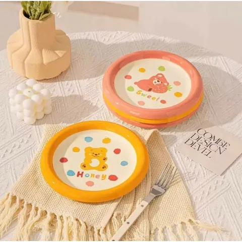 ĐĨA GẤU HOẠ TIẾT CHẤM BI DỄ THƯƠNG