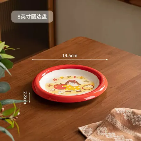 BỘ BÁT ĐĨA HOẠ TIẾT TÁO ĐỎ PHONG CÁCH VINTAGE