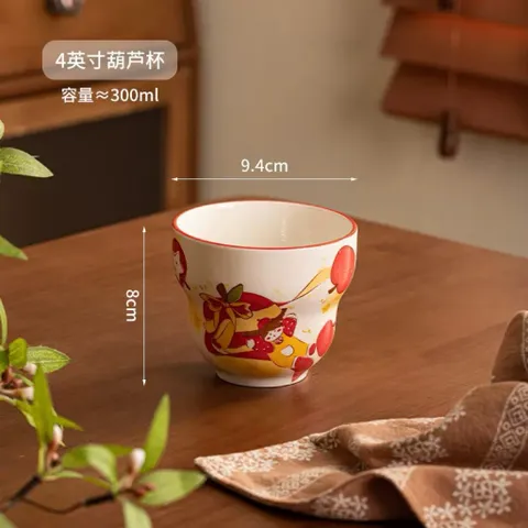 BỘ BÁT ĐĨA HOẠ TIẾT TÁO ĐỎ PHONG CÁCH VINTAGE