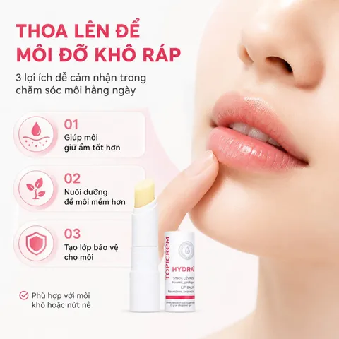 Topicrem Ultra Hydratant Stick Lèvres Son Dưỡng Môi Dưỡng Ẩm Phục Hồi Môi Khô Nứt Nẻ
