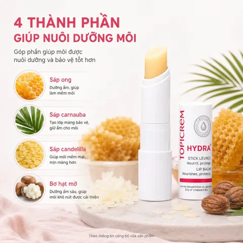 Topicrem Ultra Hydratant Stick Lèvres Son Dưỡng Môi Dưỡng Ẩm Phục Hồi Môi Khô Nứt Nẻ