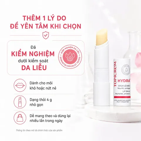 Topicrem Ultra Hydratant Stick Lèvres Son Dưỡng Môi Dưỡng Ẩm Phục Hồi Môi Khô Nứt Nẻ