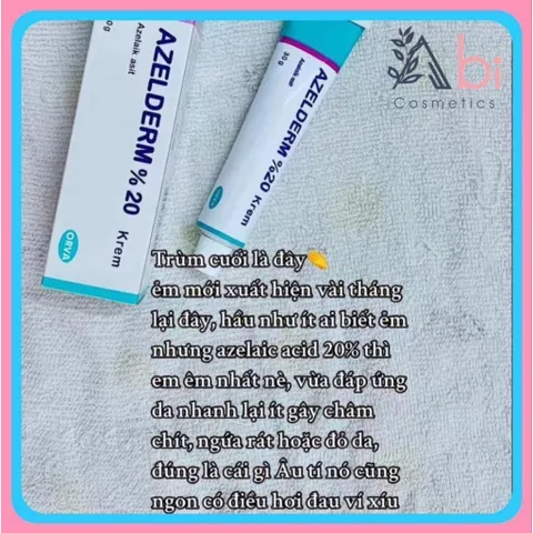 Azelderm 20 Krem thâm đỏ đen lâu năm, dưỡng trắng 30gram