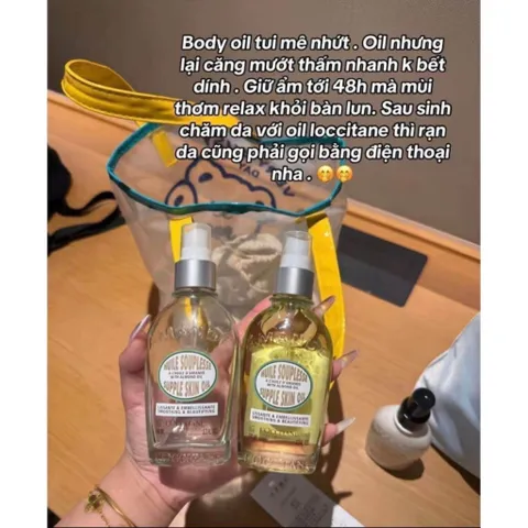 10 ml dùng thử Body oil hạnh nhân da mịn màng căng bóng mùi thơm sang trọng, dầu dùng massage chuẩn spa