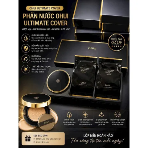PHẤN OHUI Ultimate Cover Mesh Cushion – Căng bóng, che phủ hoàn hảo