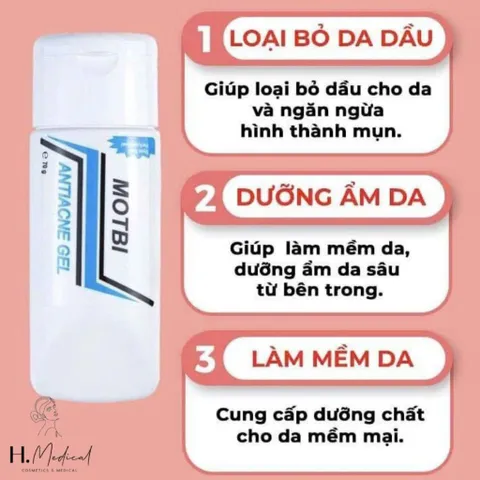 Gel bôi Motbi anti acne gel sạch mụn, dịu da, dưỡng ẩm phù hợp với mọi loại da dầu mụn