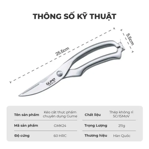 Kéo cắt thực phẩm Gume hàn quốc GMK24