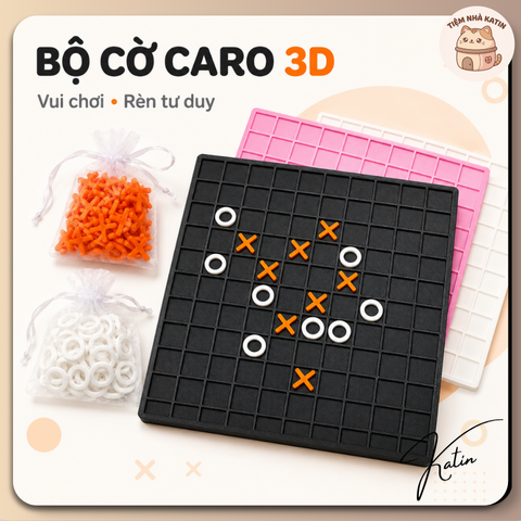 Bộ cờ Caro 3D đồ chơi trí tuệ rèn luyện tư duy logic khả năng ghi nhớ và chiến thuật