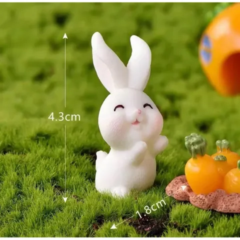 🐰 Set mô hình thỏ mini trang trí tiểu cảnh – Thỏ cà rốt siêu dễ thương