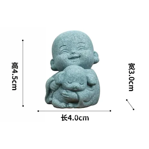 🌿 Combo 4 TƯỢNG CHÚ TIỂU MINI BẰNG ĐÁ – DECOR THIỀN TĨNH, MAY MẮN & BÌNH AN 🌿