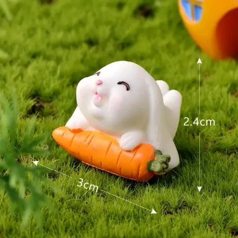 🐰 Set mô hình thỏ mini trang trí tiểu cảnh – Thỏ cà rốt siêu dễ thương