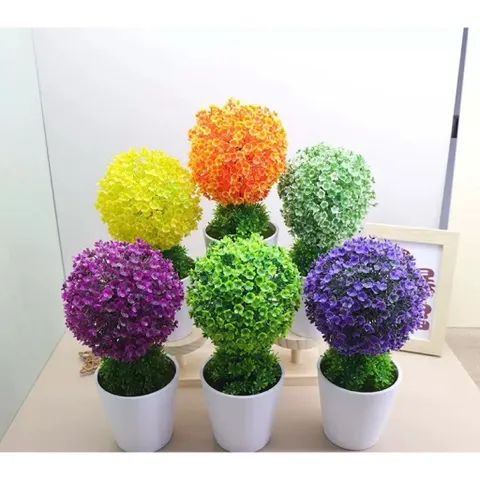 Chậu hoa giả cẩm tú cầu siêu xinh deco kích thước 15*25cm