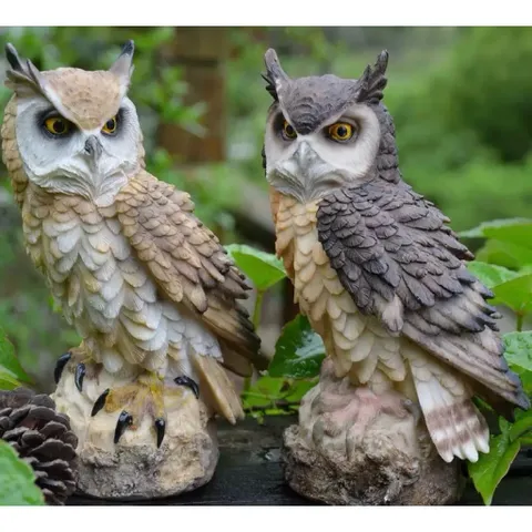 MÔ HÌNH CÚ MÈO TRANG TRÍ BẰNG NHỰA CAO CẤP – DECOR TIỂU CẢNH SẮC NÉT 🦉 kích thước 12*8*8