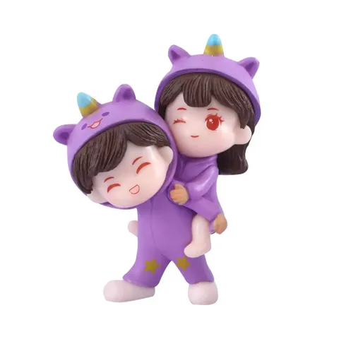 🌟 Mô Hình Cặp Đôi Mini Dễ Thương Trang Trí – Concept Unicorn Tím Siêu Xinh 🌟 kích thước khoảng 4* 6cm