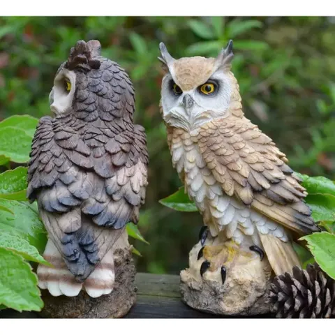MÔ HÌNH CÚ MÈO TRANG TRÍ BẰNG NHỰA CAO CẤP – DECOR TIỂU CẢNH SẮC NÉT 🦉 kích thước 12*8*8
