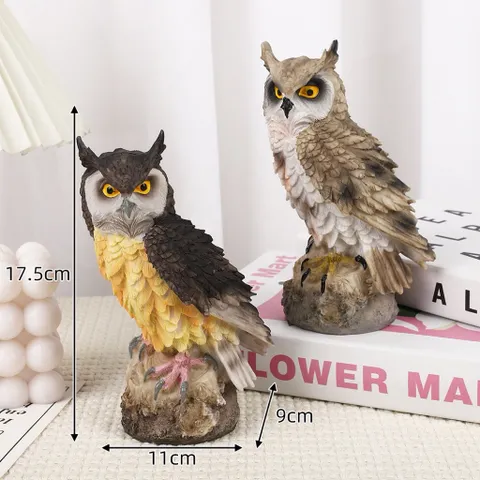 MÔ HÌNH CÚ MÈO TRANG TRÍ BẰNG NHỰA CAO CẤP – DECOR TIỂU CẢNH SẮC NÉT 🦉 kích thước 12*8*8