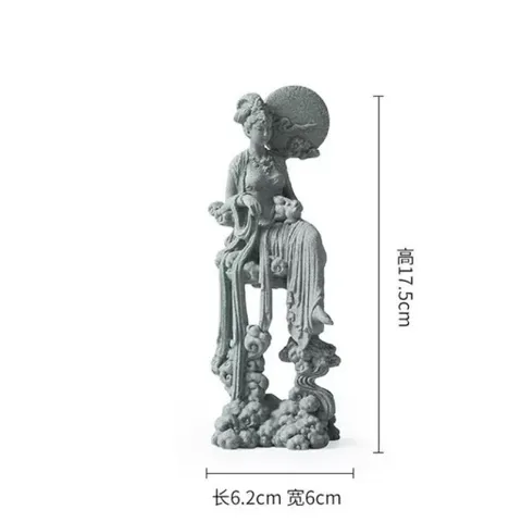 Tượng Hằng nga đá sa thạch kích thước 18*6.5cm trang trí deco nhà cửa