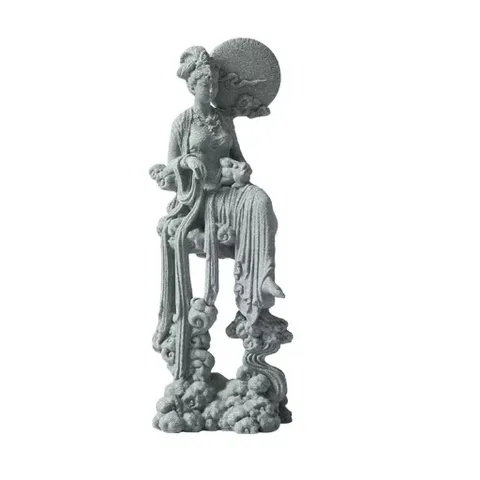 Tượng Hằng nga đá sa thạch kích thước 18*6.5cm trang trí deco nhà cửa