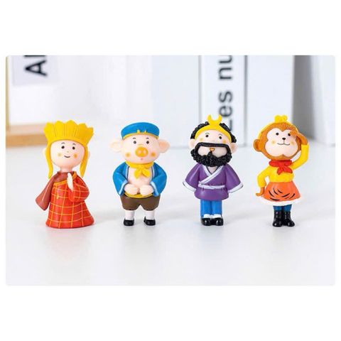 Mô Hình Mini Tây Du Ký 5 Nhân Vật thầy trò Đường Tăng Cute – Decor Taplo Ô Tô, Bàn Làm Việc…