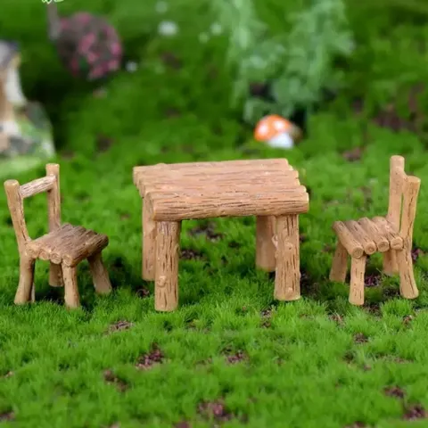 Mô hình bộ bàn ghế bằng nhựa cao cấp - Trang trí tiểu cảnh,terrarium,bàn học…