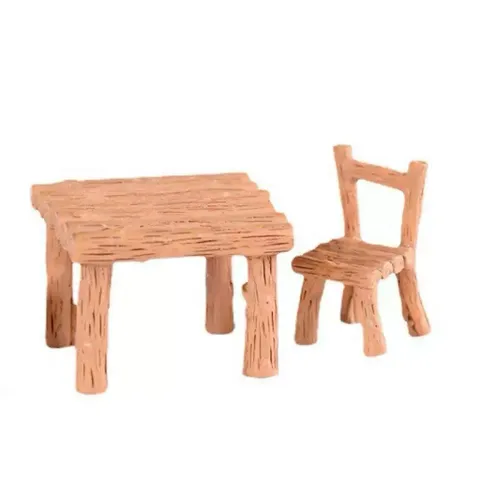 Mô hình bộ bàn ghế bằng nhựa cao cấp - Trang trí tiểu cảnh,terrarium,bàn học…
