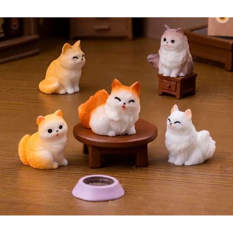 Mô hình quàng thượng mèo siêu dễ thương bằng nhựa cáo cấp deco kích thước từ 2 đến 3 cm