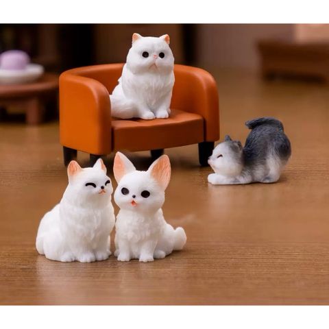 Mô hình quàng thượng mèo siêu dễ thương bằng nhựa cáo cấp deco kích thước từ 2 đến 3 cm