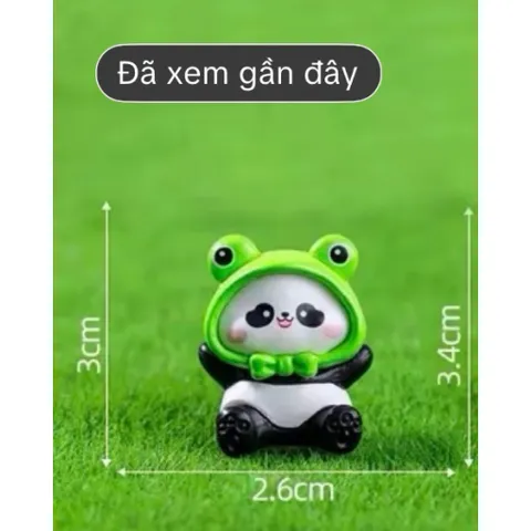 Bộ mô hình gấu trúc panda trang trí tiểu cảnh dễ thương, nhựa cao cấp