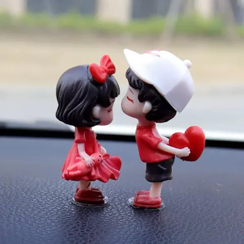 Mô hình cặp đôi trái tim màu đỏ cute trang trí ô tô, tiểu cảnh,bàn học…bằng nhựa cao cấp