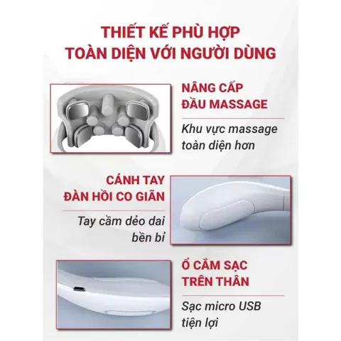 Máy Massage Cổ Vai Gáy JT88 Thiết Kế Nhỏ Gọn 5 Đầu Rung Cao Cấp Làm Giảm Nhức Mỏi