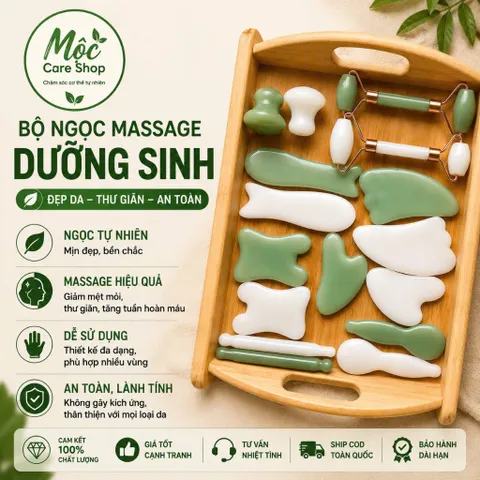 Lẻ 1 Miếng Ngọc Cạo Gió, Ngọc Massage Mặt ấn huyệt cao câp