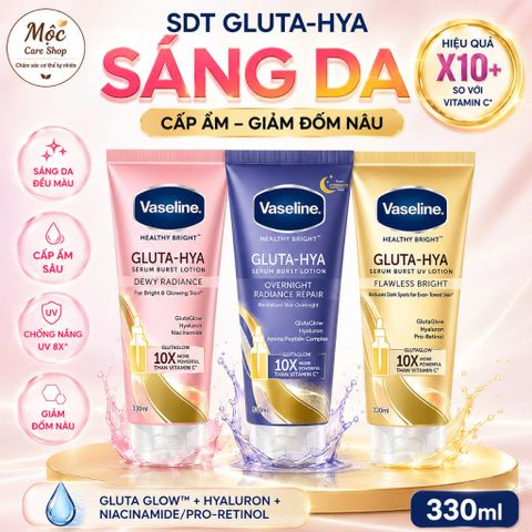 Serum Vaseline Gluta-Hya Dưỡng Da Sáng Mịn Sau 5 Ngày dung tích 330ML