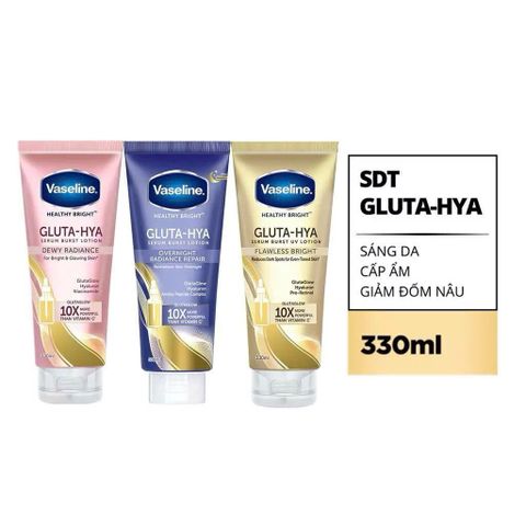 Serum Vaseline Gluta-Hya Dưỡng Da Sáng Mịn Sau 5 Ngày dung tích 330ML