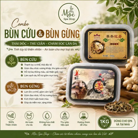 Bùn Ngải Cứu Bùn Gừng Nóng 1KG  Bùn Quấn Nóng Giảm Dưỡng Sinh, Chăm Sóc Cơ Thể