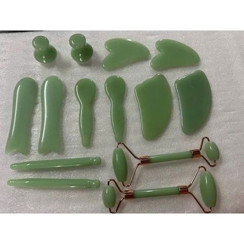 [Tách lẻ] Bộ ngọc cạo gió dưỡng sinh 7 món bằng nhựa. Dụng cụ cạo gió ấn huyệt massage