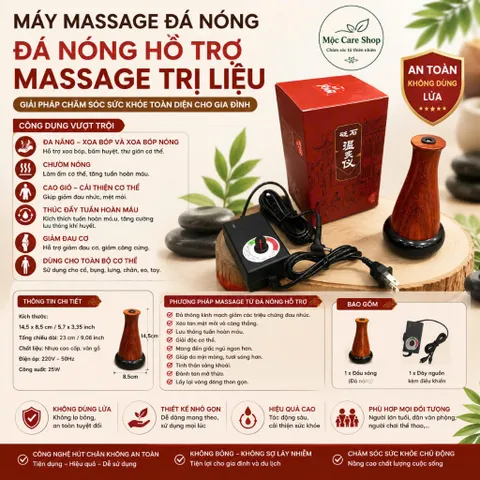 Máy Đá Nóng Massage Điện, Đả Thông Kinh Lạc, Máy Chỉnh Nhiệt Độ, Dùng Cho Spa Dưỡng Sinh Đông Y