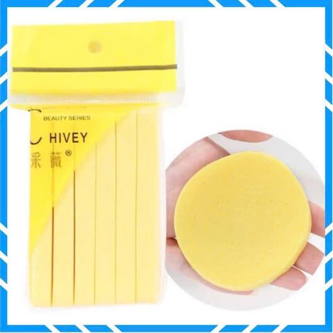 Bông nở rửa mặt Chivey 12 miếng / Miếng mút rửa mặt bọt biển dạng nén Gói 12 thanh