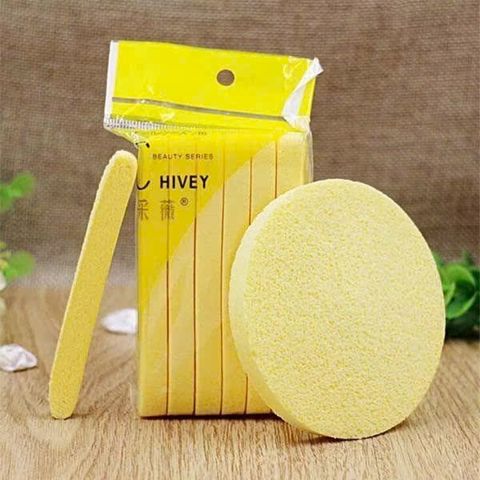 Bông nở rửa mặt Chivey 12 miếng / Miếng mút rửa mặt bọt biển dạng nén Gói 12 thanh