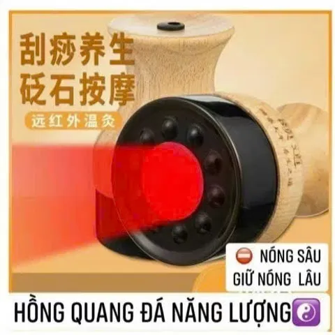 Cốc Hồng Quang Thần Cứu, Cốc ĐÁ ĐEN Massage Body Máy Đả Thông Kinh Lạc Có Đèn Hồng Ngoại