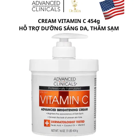 [Mỹ] Kem Vitamin C Advanced Clinicals 454g Dưỡng Da Trắng Sáng