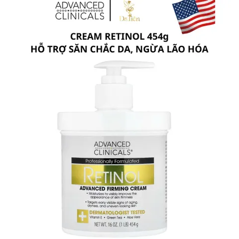 [MỸ] Kem Retinol Advanced Clinicals 454g DƯỠNG CHỐNG LÃO HOÁ DA NGỪA CHỨNG VIÊM NANG LÔNG GIÚP TRẮNG MỊN SĂN CHẮC