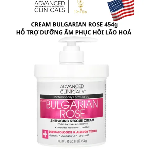 [MỸ] Kem Dưỡng Thể Bulgarian Rose Advanced Clinicals 454g Làm tươi mới làn da xỉn màu giúp làn da trông rạng rỡ.
