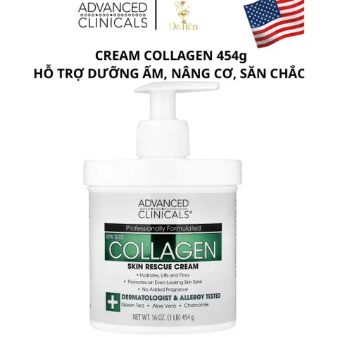 [MỸ] Kem Dưỡng Thể Collagen  Advanced Clinicals 454g giúp da săn chắc mịn màng và đều màuàu.