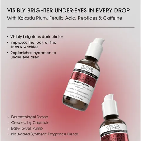 [MỸ] Serum Dark Circle EyeAdvanced Clinicals 52ml giúp giảm thiểu quầng thâm và làm mờ các nếp nhăn dưới mắt.