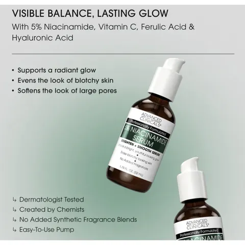 [MỸ] Serum 5% Niacinamide Advanced Clinicals 52ml giúp thu nhỏ lỗ chân lông và cải thiện rõ rệt tình trạng da không đều