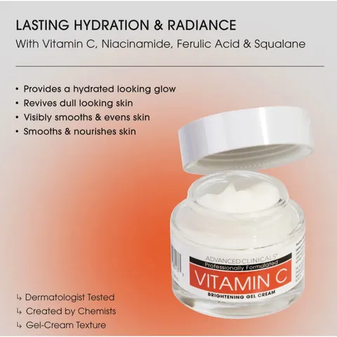 [MỸ] Gel-Kem dưỡng da mặt Vitamin C Advanced Clinicals 52ml làm sáng da xỉn màu, không đều màu đồng thời cung cấp độ ẩm