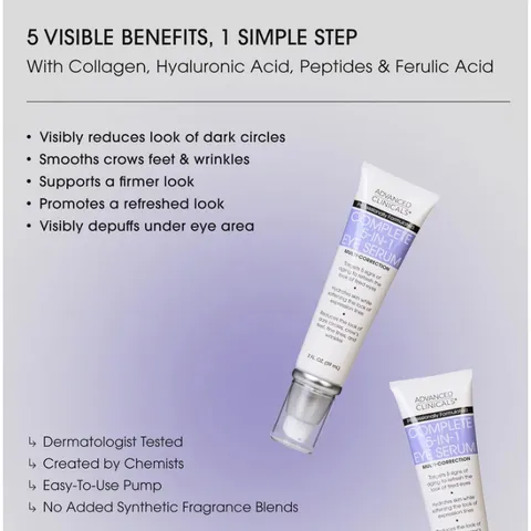 [MỸ] Tinh chất dưỡng mắt 5-in-1 Multi-Correcting Eye Advanced Clinicals 59ml giúp giảm nếp nhăn, quầng thâm và bọng mắt