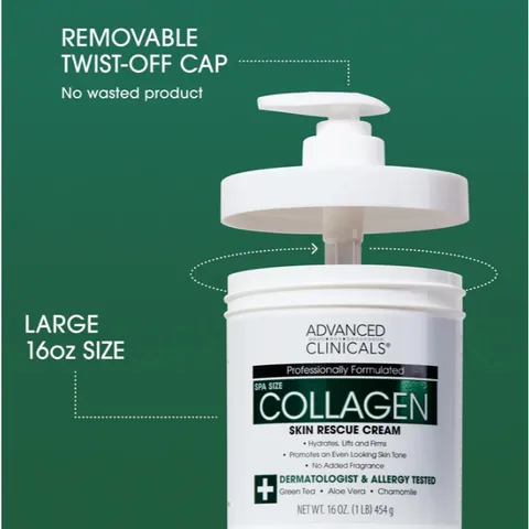 [MỸ] Kem Dưỡng Thể Collagen  Advanced Clinicals 454g giúp da săn chắc mịn màng và đều màuàu.